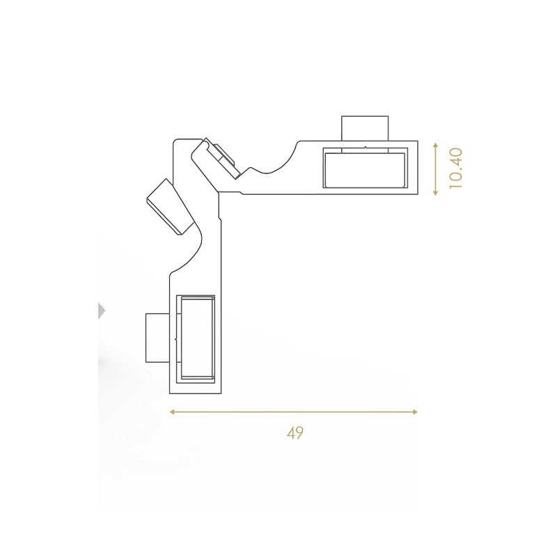 Screw‑Fixed Extruded Aluminium Corner Joint with Plastic Button (L×10.4)