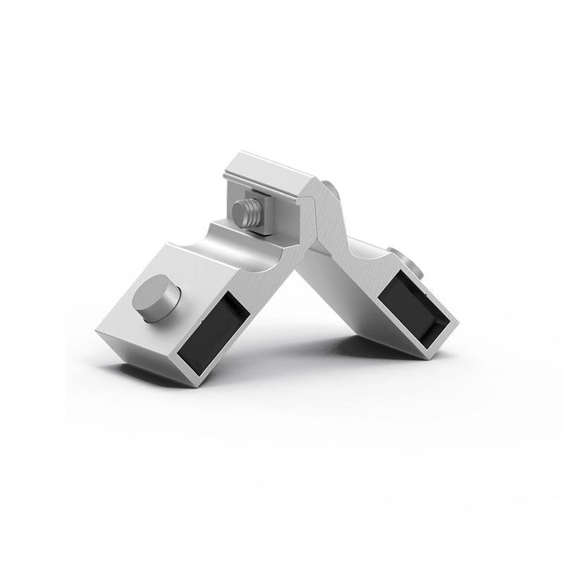 Screw‑Fixed Extruded Aluminium Corner Joint with Plastic Button (L×10.4)